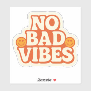 No Bad Vibes – Retro Positive Energy Sticker 