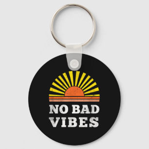 No Bad Vibes Retro Summer Sunset Think Positive We Key Ring