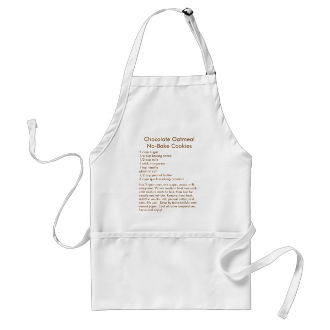 No-Bake Cookie Recipe on an Apron (Front)