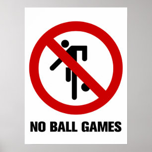 NO Ball Games ⚠ Thai Park Sign ⚠