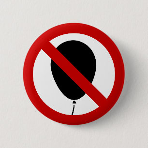 NO Balloon ⚠ Thai Sign ⚠ 6 Cm Round Badge