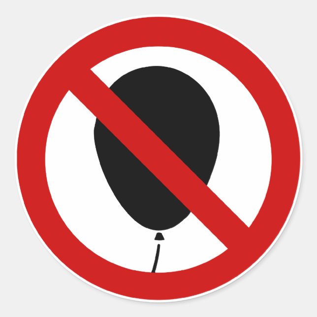 NO Balloon ⚠ Thai Sign ⚠ Classic Round Sticker (Front)