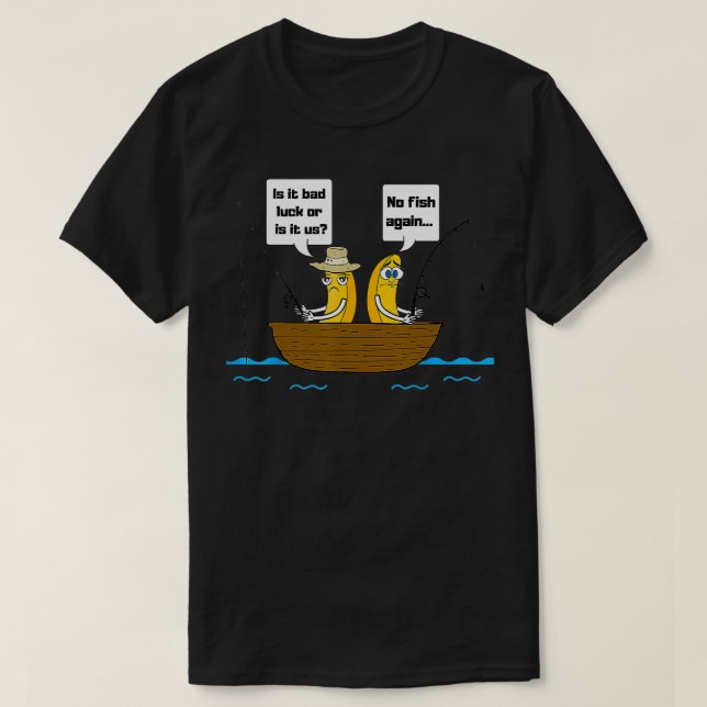 No Bananas on the Boat Fishing  T-Shirt (Design Front)