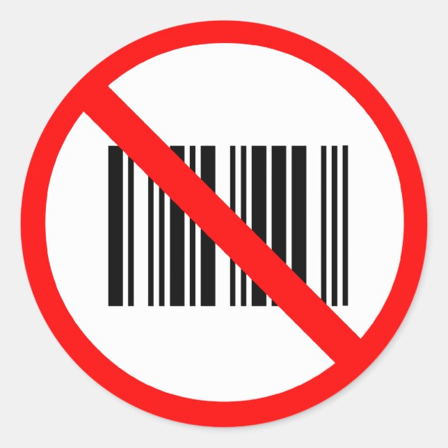 No bar codes classic round sticker (Front)