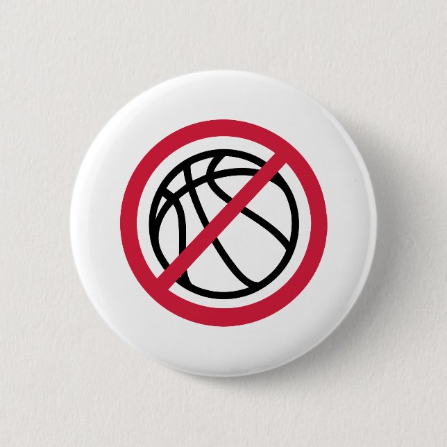 No basketball 6 cm round badge (Front)