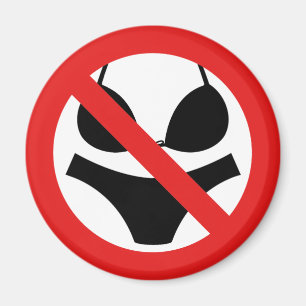 No Bathing Costume Sign Magnet