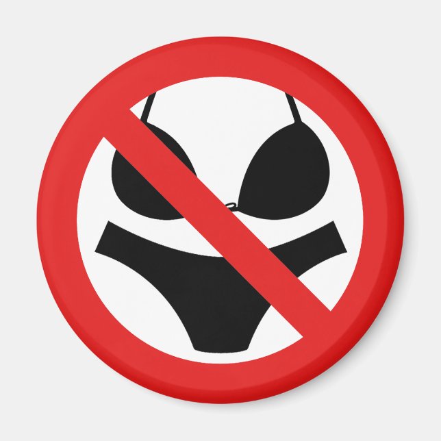 No Bathing Costume Sign Magnet (Front)