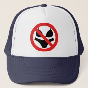 No Bathing Costume Sign Trucker Hat