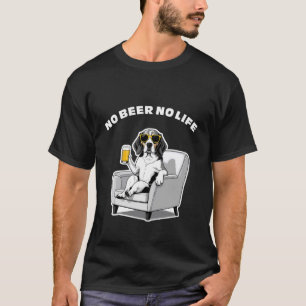 No Beer No Life Beagle Funny Dog with Sunglasses D T-Shirt