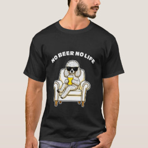 No Beer No Life Toy Poodle Funny Dog with Sunglass T-Shirt