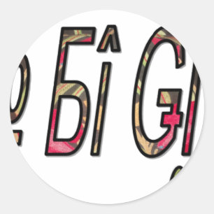 No Bigiji Text Art Print Classic Round Sticker