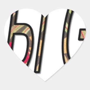 No Bigiji Text Art Print Heart Sticker