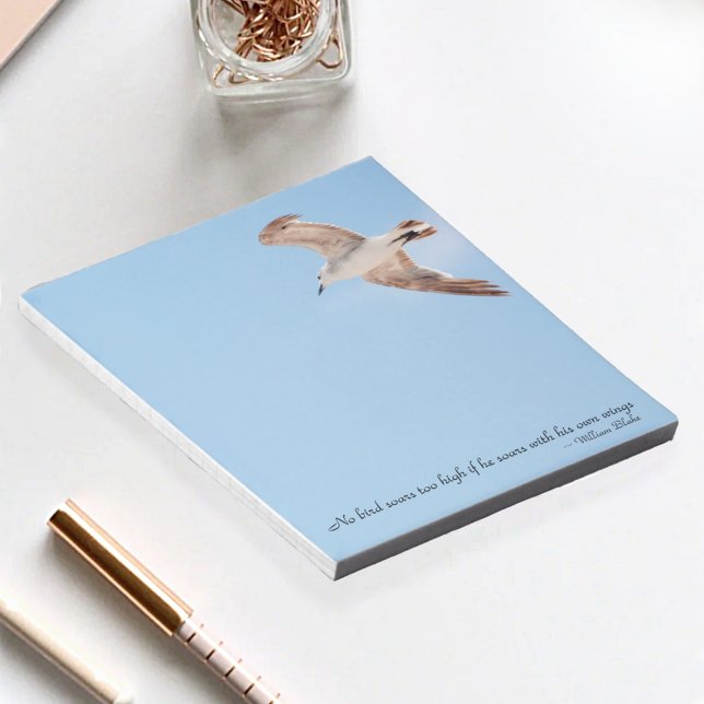 No Bird Soars Too High Seagull Flying Blue  Notepad (Creator Uploaded)