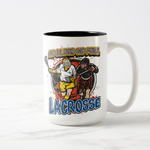 No Blood Lacrosse Two-Tone Coffee Mug