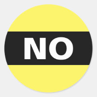No Bold Simple Clear Black and White 