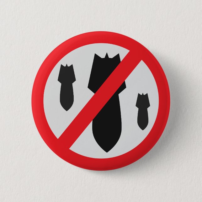 No Bombs - Peace 6 Cm Round Badge (Front)