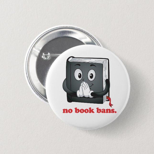 No Book Bans Please 6 Cm Round Badge (Front & Back)