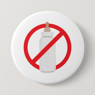 No bottles 7.5 cm round badge