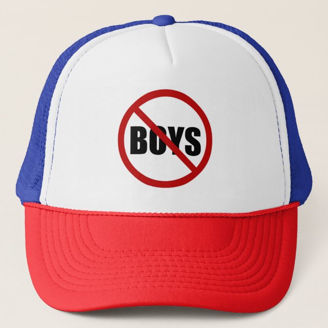 No Boy Allowed Sign Typography Hat (Front)