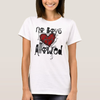 No Boys Allowed Barbed Wire Heart Tee