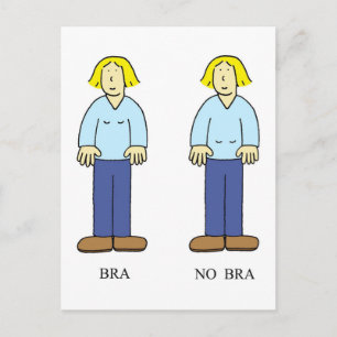 No Bra Ageing Humour for Her. Postcard