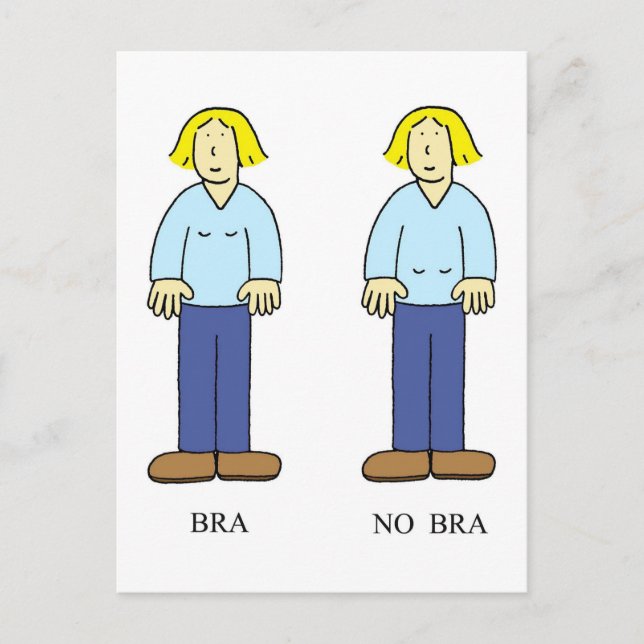 No Bra Ageing Humour for Her. Postcard (Front)