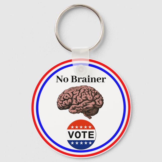 No Brainer Vote Keychain (Front)