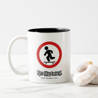No Brakes Skateboarder Mug