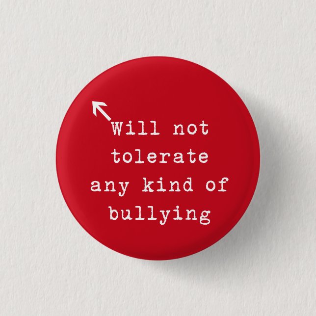 No Bully Policy 3 Cm Round Badge (Front)