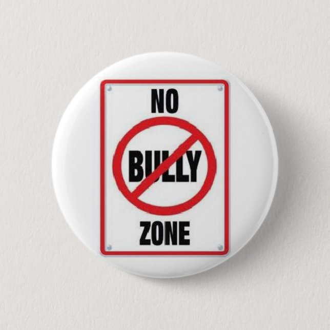 No bully zone 6 cm round badge (Front)