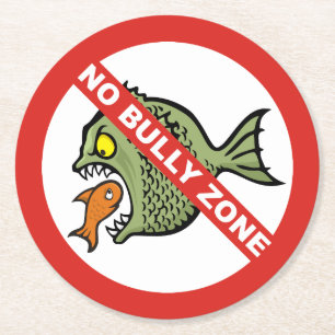 No Bully Zone Round Paper Coaster