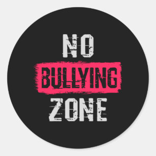 No Bullying Zone Classic Round Sticker