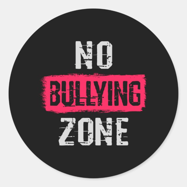 No Bullying Zone Classic Round Sticker (Front)