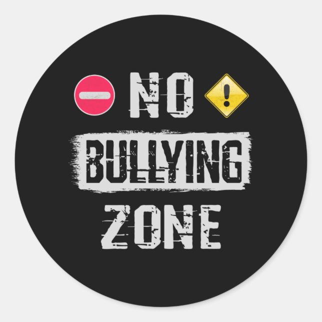 No Bullying Zone Classic Round Sticker (Front)