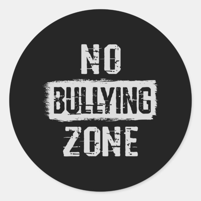 No Bullying Zone Classic Round Sticker (Front)