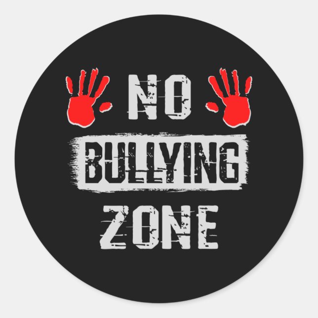 No Bullying Zone Classic Round Sticker (Front)