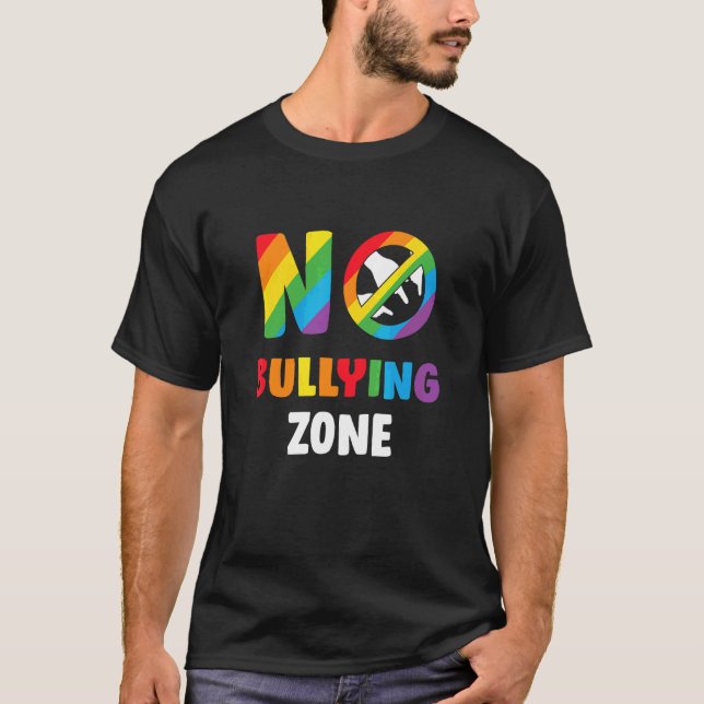 No Bullying Zone Lgbt Stop Bully Supporter T-Shirt (Front)