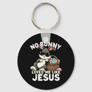 No Bunny Loves Me Like Jesus Christian Easter Egg Key Ring
