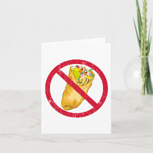 No Burritos Allowed Sign Humourous Food Ban  Card