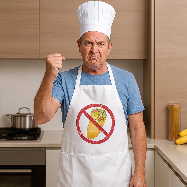 No Burritos Allowed Sign Humourous Food Ban  Standard Apron (Creator Uploaded)