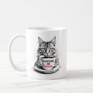 No Caffeine No Mercy Cat Coffee Lover  Coffee Mug