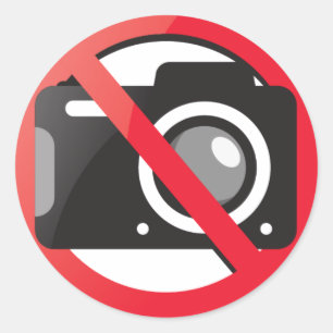 No camera allowed classic round sticker