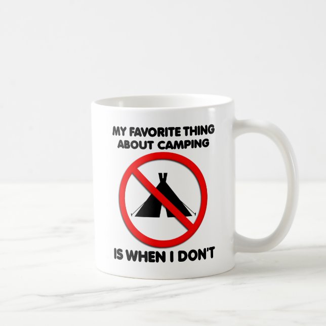 No Camping Funny Mug (Right)