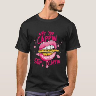 No Cap Stop Cappin Hip Hop Rapper Black Culture Ra T-Shirt