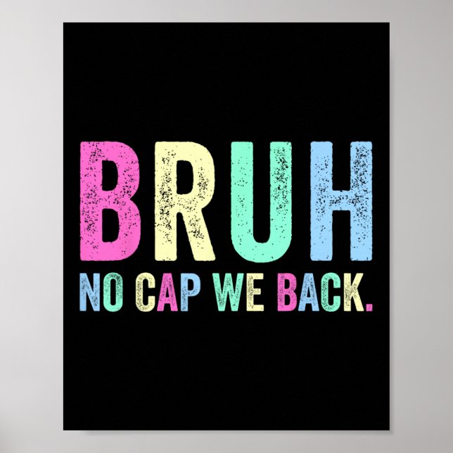 No Cap We Back To School For Teachers Students Boy Poster (Front)