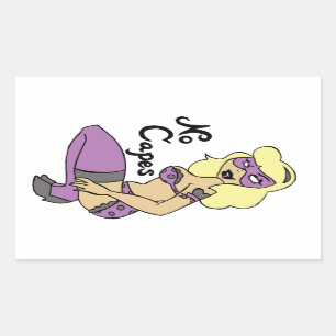 No Capes Superheroine Pin-Up Sticker