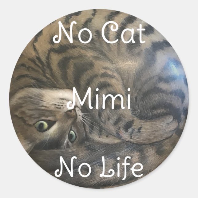No Cat No Life Classic Round Sticker (Front)