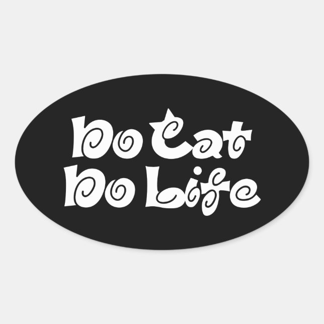 No Cat No Life Oval Sticker (Front)
