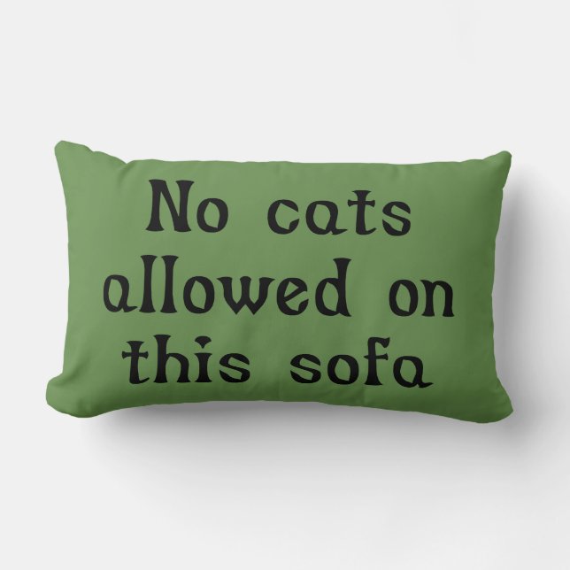 No Cats Allowed on this Sofa Lumbar Cushion (Front)