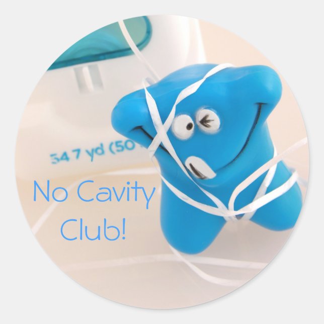No Cavity Club! Classic Round Sticker (Front)